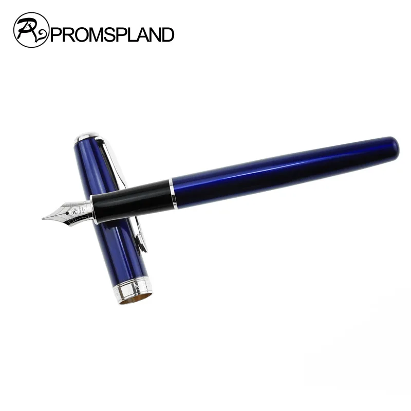 

PROMSPLAND 1pc/lot Luxury Fountain Pen Brand Blue Pens Material Escolar Brand Pen Caneta Tinteiro S03 Writing Supplies 13.3cm
