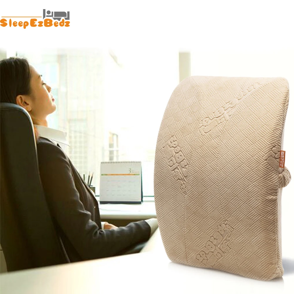 SleepEzbedz 41*34*11 cm Memory Foam Waist Cushion Office Nap Rest Chair