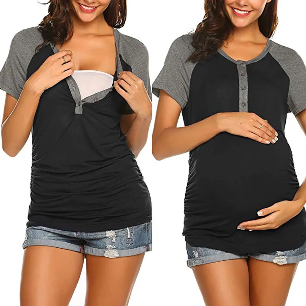 maternity tops Women Pregnant Maternity Nursing Stripe Breastfeeding Top T-Shirt ropa embarazada verano6.532gg
