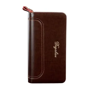 

Multi card holder men brief business purse wallet long zipper design cowhide clutch handbag