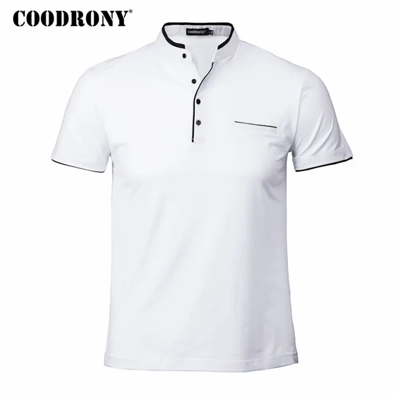 COODRONY воротник-стойка футболка с короткими руками Для мужчин 2018 сезон: весна–лето новый топ Для мужчин брендовая одежда Slim Fit хлопковая Футболка S7645 COODRONY воротник-стойка футболка с короткими руками Для мужчин 2018 сезон: весна–лето новый топ Для мужчин брендовая одежда Slim Fit хлопковая Футболка S7645