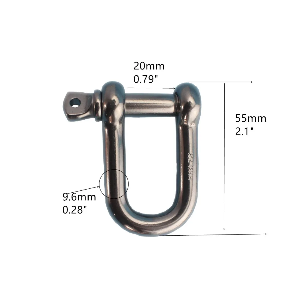 

10 pieces per lot Stainless Steel U Shape Shackles (M10) with Screw Pin for Boating Anchor Accessories