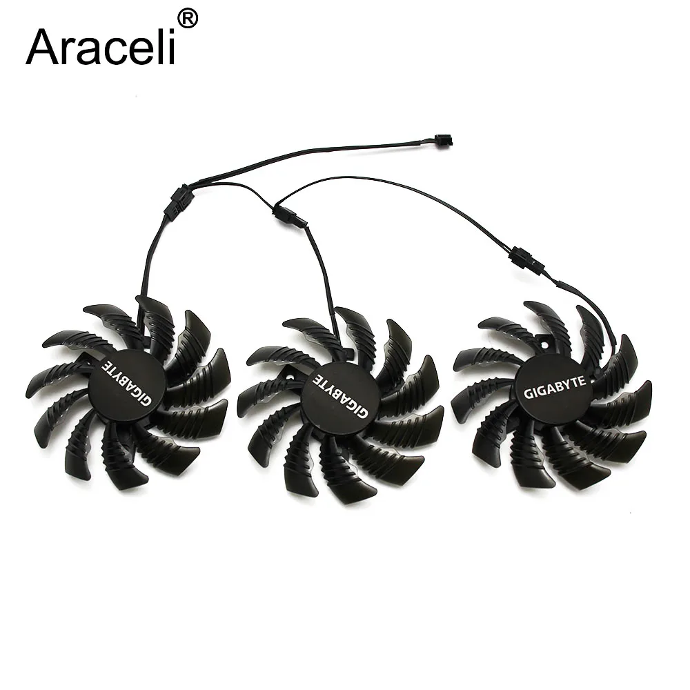 

3pin T128010SM PLD08010S12H for Gigabyte GV-N970WF3OC-4GD GTX970 Graphics Video card Cooling fan Pitch 4.0 Diameter 7.5cm