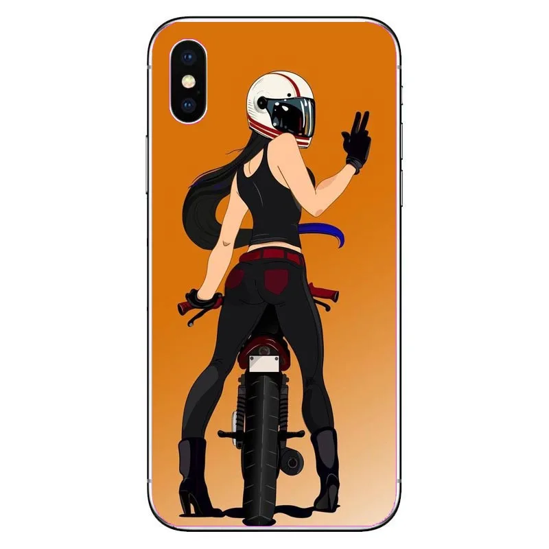 Мягкие ТПУ Силиконовые чехлы для телефонов Ретро Moto Cross мотоциклетные спортивные