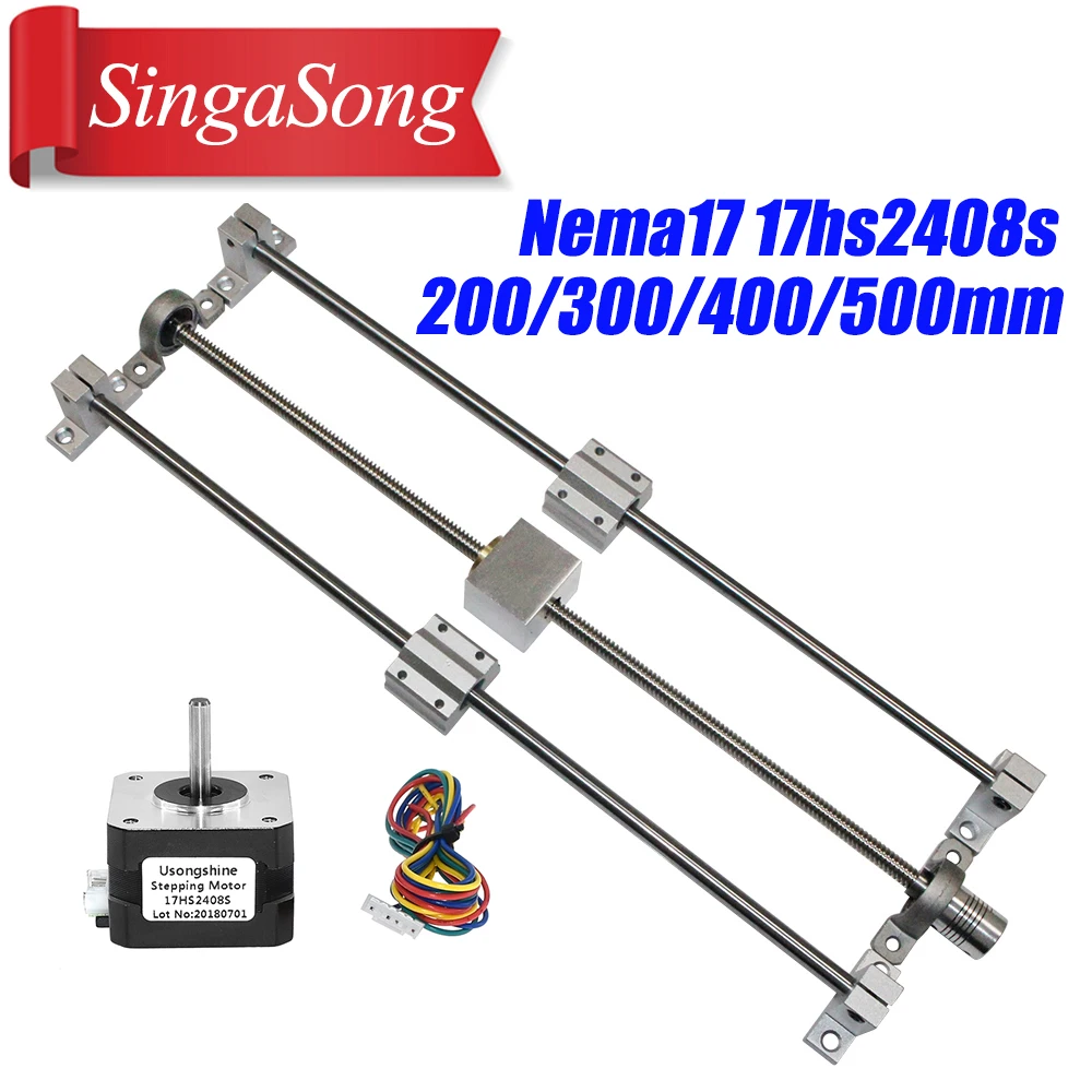 

3D Printer guide rail sets T8 Lead screw length 400mm + linear shaft 8*400mm+KP08 SK8 SC8UU+ nut housing +coupling +17hs2408s