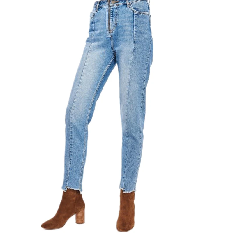 exposed zipper jeans