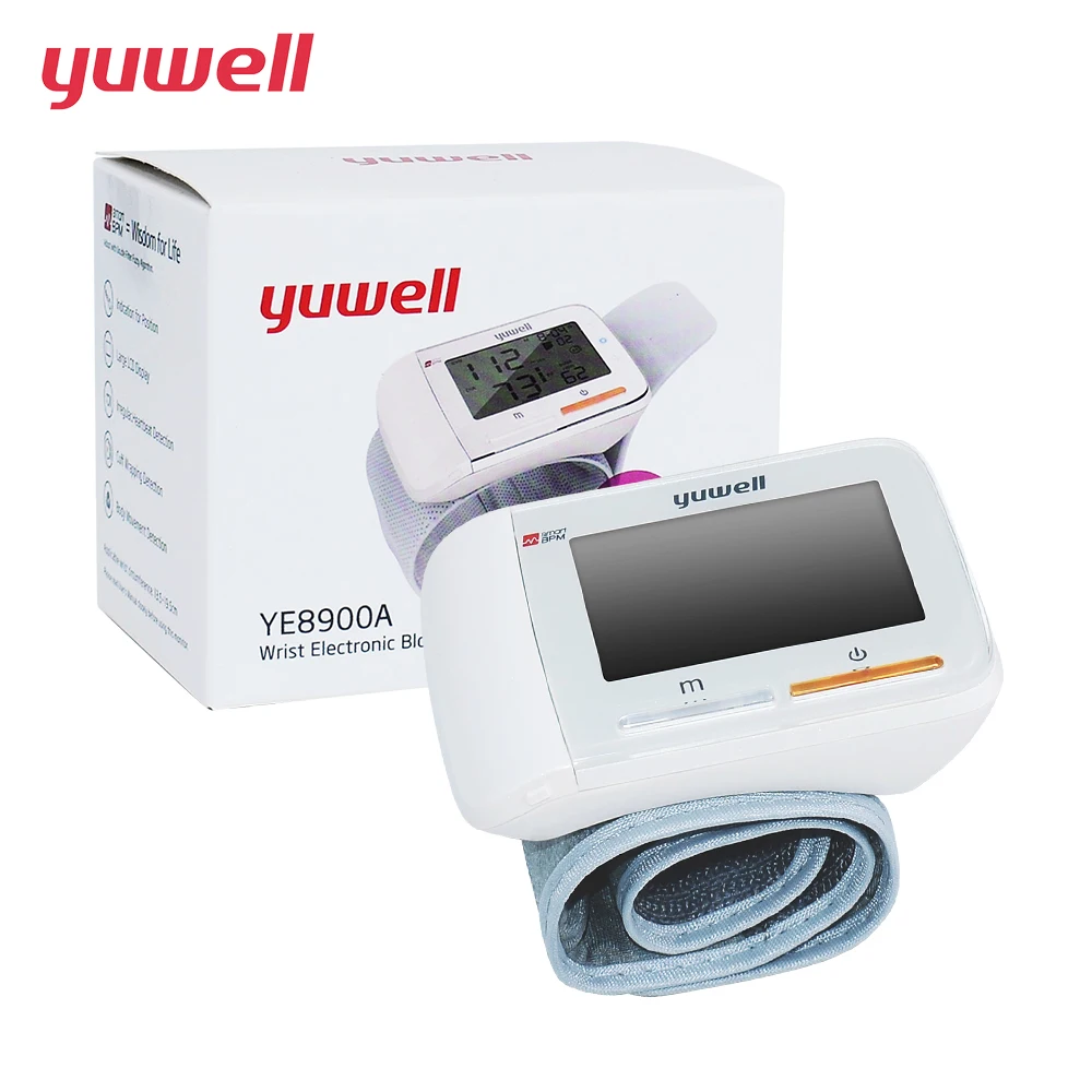Yuwell высокое качество сфигмоманометр цифровой ЖК-дисплей наручные Приборы для измерения артериального давления Мониторы Здоровье и гигиена Спецодежда медицинская оборудования Портативный 8900a