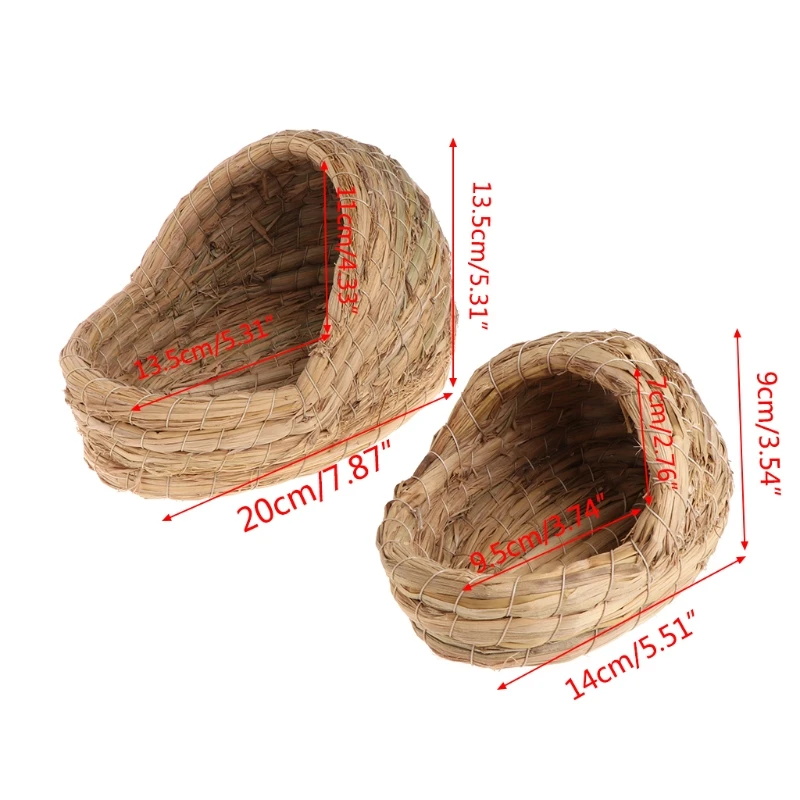 Домашнее гнездо Тканое натуральная солома хомяк кролик морские свинки теплый дом клетка ручной работы
