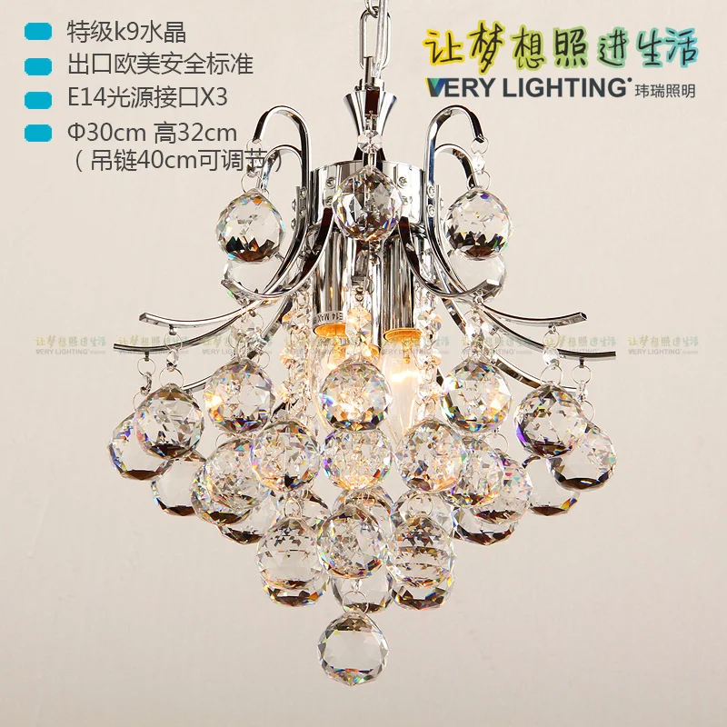 

European LED K9 crystal chandelier restaurant lamp room lamp bedroom lamp mystery lamp