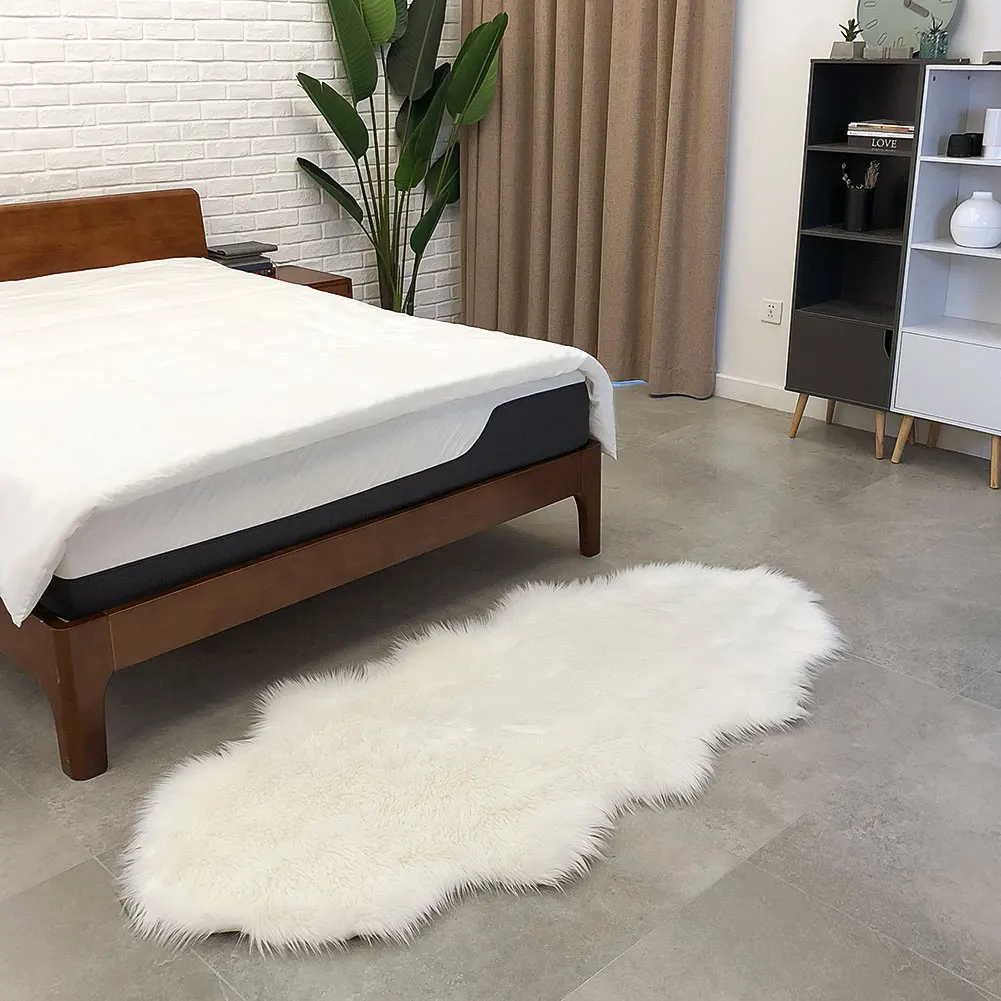 180X80 см Ковер, спальня, столовая, гостиная, пушистый коврик, диван, домашние пушистые коврики теплые украшения, разноцветный шерстяной ковер - Цвет: white