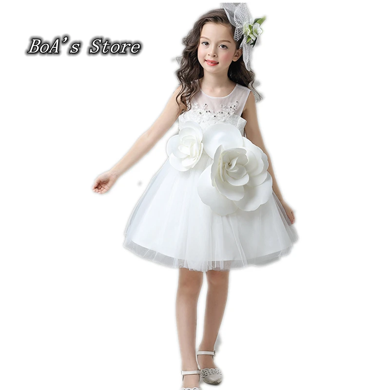 

3 Layers Tulle Baby Dresses For Girls Clothes Girls Dress With Vintage Floral Summer Party Wedding Special Flower Princess Kids