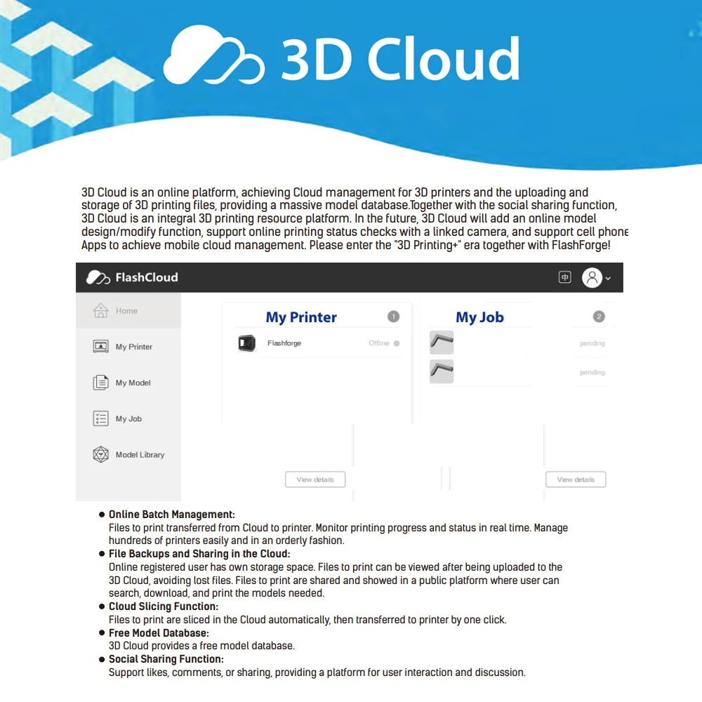 3d принтер FlashForge Finder Настольный WiFi 3d принтер автоматическое выравнивание съемной платформы один экструдер с 0,3 кг PLA нити