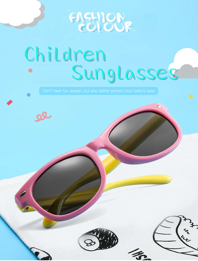 Гибкие поляризованные детские солнцезащитные очки, детские черные солнцезащитные очки для маленьких девочек и мальчиков, солнцезащитные очки, 1,5-11 лет, детские очки