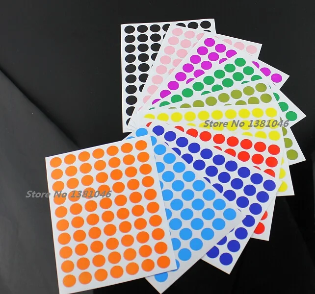 700pcs 10mm Circle Round Color Coded Index Self Adhesive Dot Sticker Inventory Coding Tag