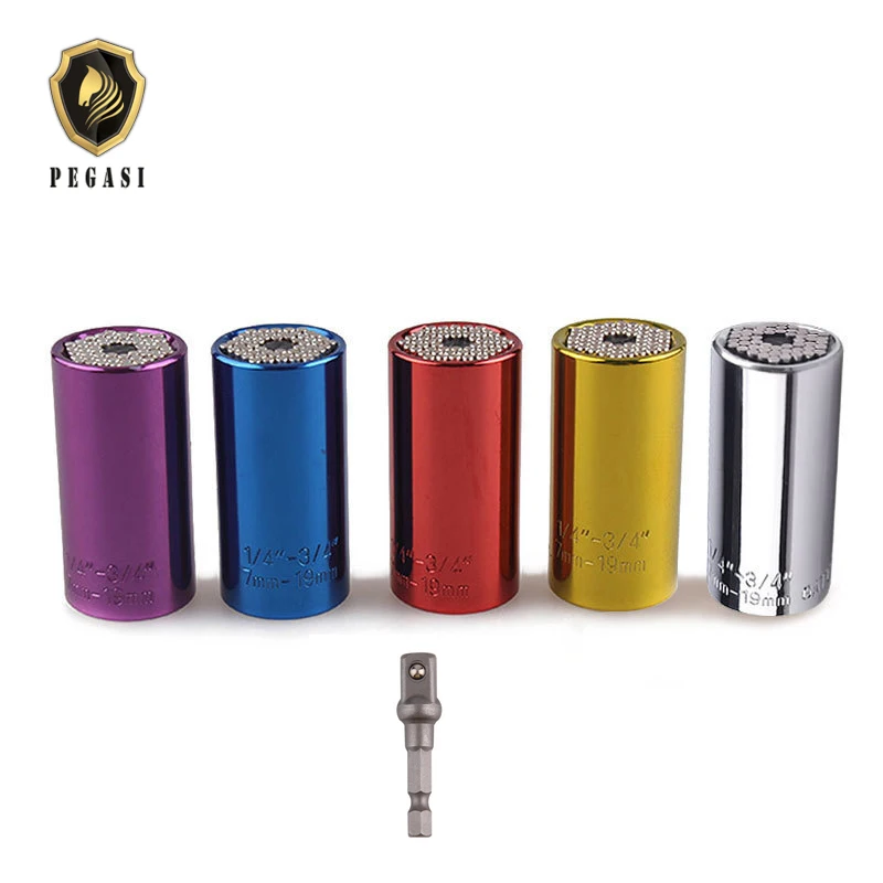 

PEGASI 7-19mm 3/8 Drill Socket Multi-Function Hand Repair Kit Tool Set Locksmith Screwdriver Wrench Adapter Universal Sleeve