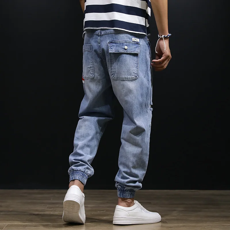 Fashio Streetwear Men Jeans Loose Fit Harem Pants hombre Mulit-Pockets Spliced Designer Ripped Jeans Hip Hop Joggers Jeans Men Fashio Streetwear Men Jeans Loose Fit Harem Pants hombre Mulit-Pockets Spliced Designer Ripped Jeans Hip Hop Joggers Jeans Men