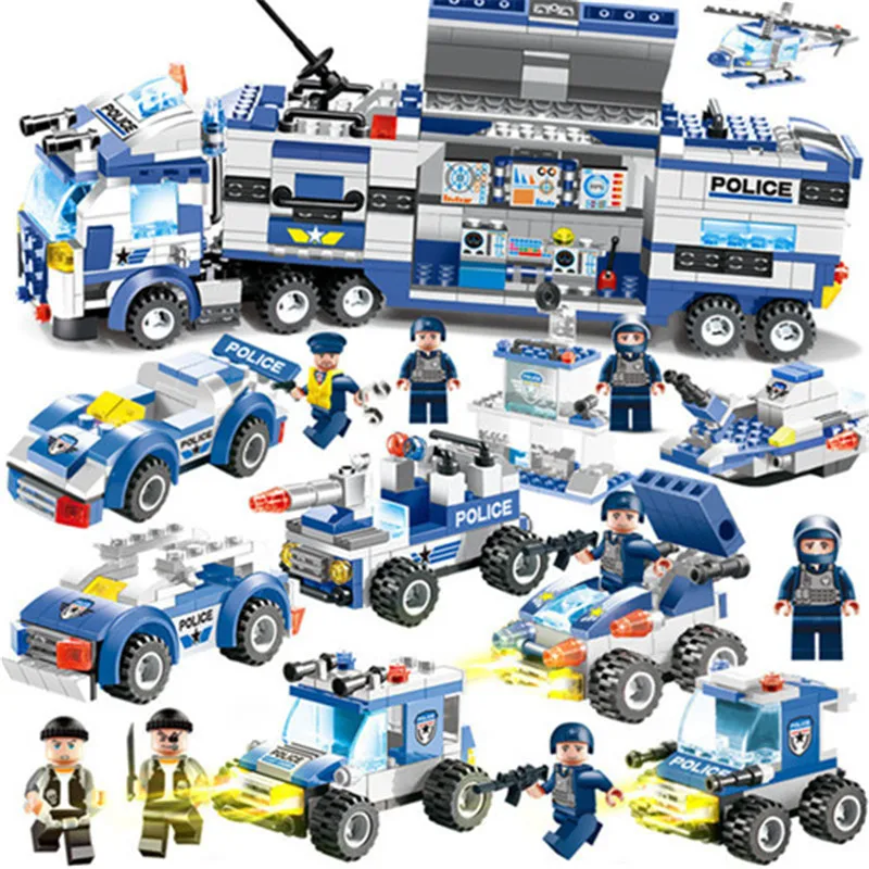 Legoings City Полиция серии совместимые блоки устанавливает Логические игрушки для