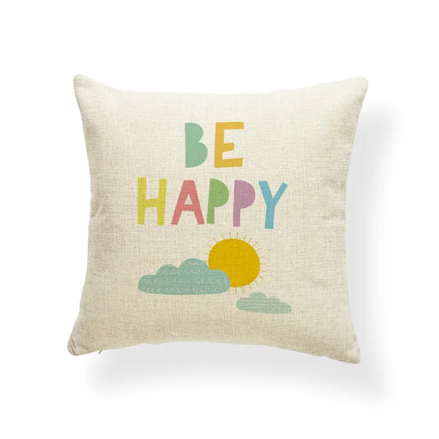 Word Love Sentence Cushion Cover Beautiful Diamond Pillows Smile