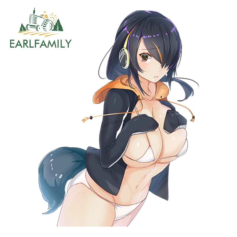 

EARLFAMILY 13cm x 9.67cm Sexy Girl Car Sticker Kemono Friends Anime Emperor Penguin Decal Cartoon Car Styling Waterproof Graphic