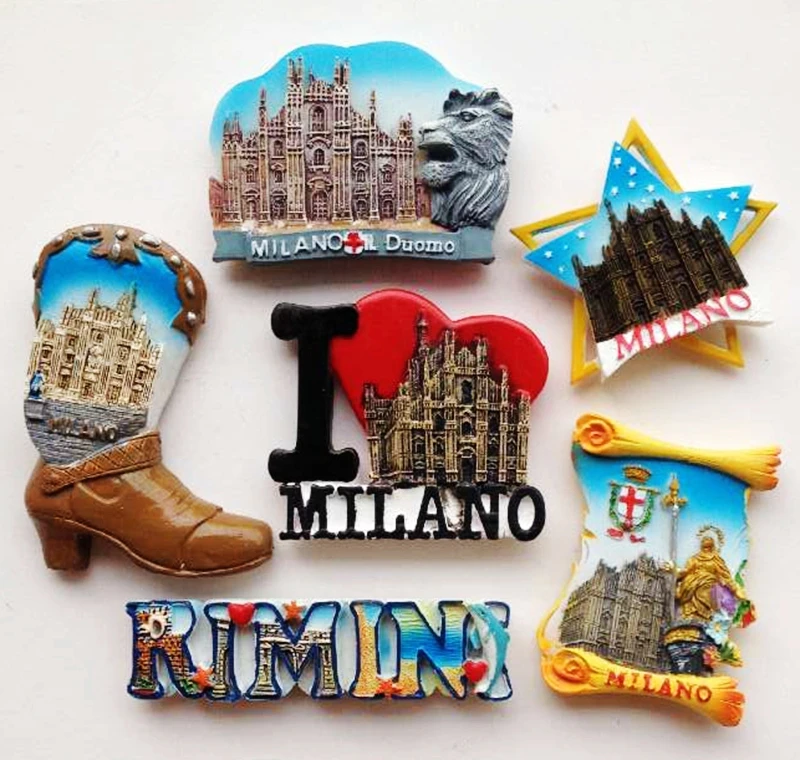 

Italy Milan Alphabet Series 3D Fridge Magnet World Tourism Souvenirs Refrigerator Magnetic Stickers Creative Home Decoration