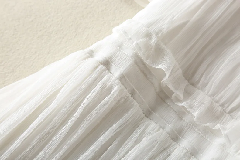 Элегантное женское длинное платье Летнее белое платье из чистого шелка Повседневный стиль офисное платье для пляжа и отпуска Vestidos