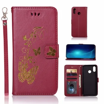 

20pcs/lot Free shipping Gilding Butterfly 3 card+photo frame stand cover for Huawei Honor 7A 7C 8X 10 lite play leather case