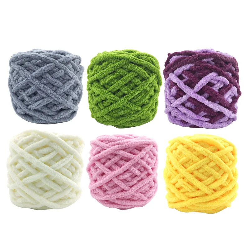 

Home Weaving Coarse Colorful Wool Threads Dye Scarf Hand-knitted Yarn For Hand knitting Soft Single Strand Coarse Wool Threads