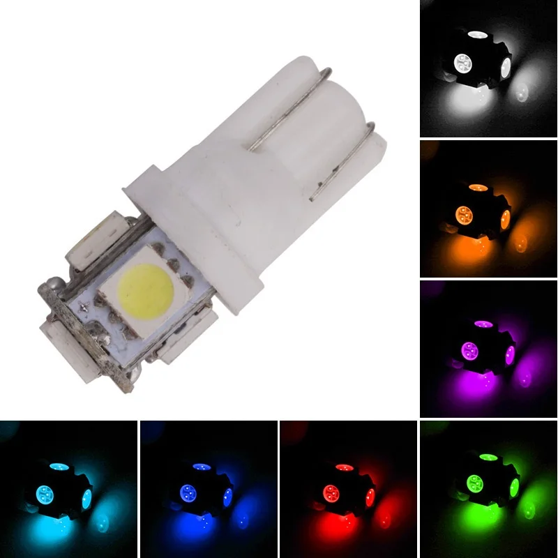 10 шт. супер яркие 12 В постоянного тока T10 LED W5W 5050 5SMD 192 168 194 белые светодиодные