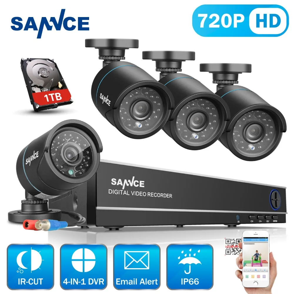 imágenes para Sannce 8ch 720 p kit cctv dvr 1080 p hdmi cctv sistema 4 unids 1200TVL IR Cut CCTV Al Aire Libre Cámara de Vídeo Survelliance kit de 1 TB HDD imágenes para Sannce 8ch 720 p kit cctv dvr 1080 p hdmi cctv sistema 4 unids 1200TVL IR Cut CCTV Al Aire Libre Cámara de Vídeo Survelliance kit de 1 TB HDD