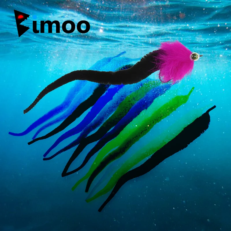 

Bimoo 5PCS/Bag Size L 8"~9" Fly Tying Dragon Tails for Fishing Lure Making Fly Tying Material Black Blue FL Green Grey Olive
