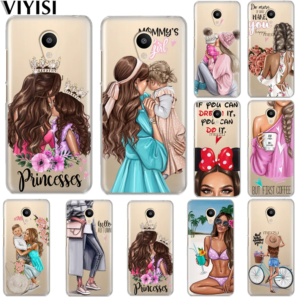 

Queen Princess Mom Baby Girl Etui For Meizu M6 Note 16th Phone Case M5S 5C M3s 3 M5 Note Coque Pro6 U10 U20 Fundas Cover