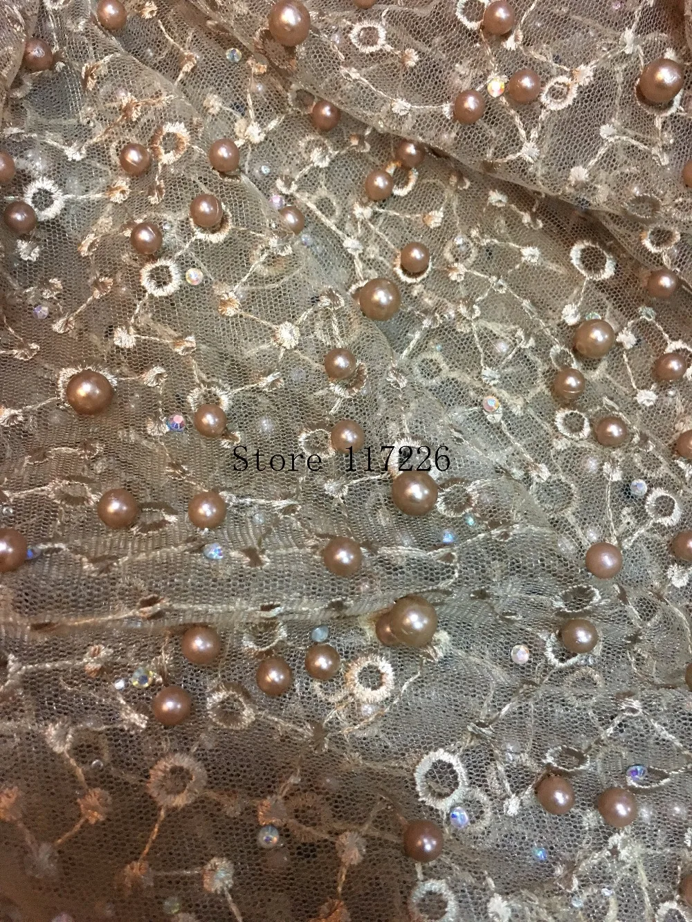 

Popular African Lace High Quality JRB-32724 French Net Lace Fabric Embroidered Mesh Lace Fabric with beads and stones