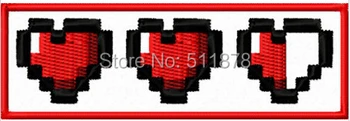 

4" Legend of Zelda 8-Bit Heart HP Bar Patch TV Movie Film Cosplay Costume Embroidered iron on badge applique 50% off for 10 lot