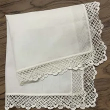 Набор из 12 модных женских носовых платков 12x1" хлопковый женский свадебный вышитый носовой платок с кружевной окантовкой Hanky для невесты