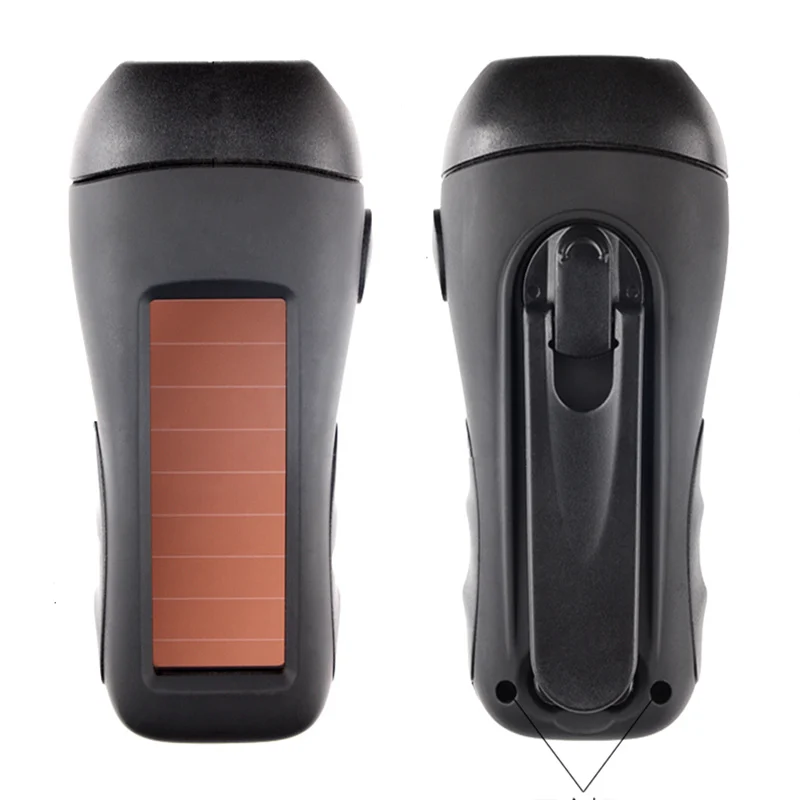 Multi-function powerful 3 LED flashlight solar Hand power generation lanternas led with USB line for camping supplies