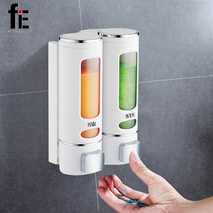 

fiE 400ml Soap Dispenser Wall Mount Shower Bath Shampoo Dispenser Soap Container Washroom Accessories