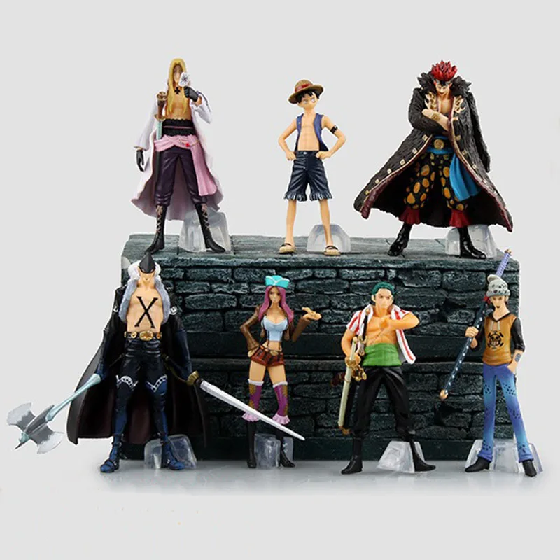 

Free Shipping 7pcs One Piece Anime Supernovas Luffy Basil Kid Drake etc. Boxed 9-12cm PVC Action Figure Model Dolls Toys Gift