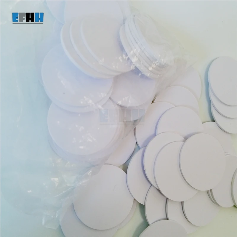 

100Pcs/lot 125KHZ TK4100/EM4100 Diameter 25mm RFID Coin Card Read Only ID Card In Access Control Card