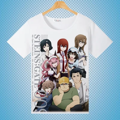 Новинка футболка Steins Gate 0 косплей аниме костюм Топы унисекс|Футболки| |