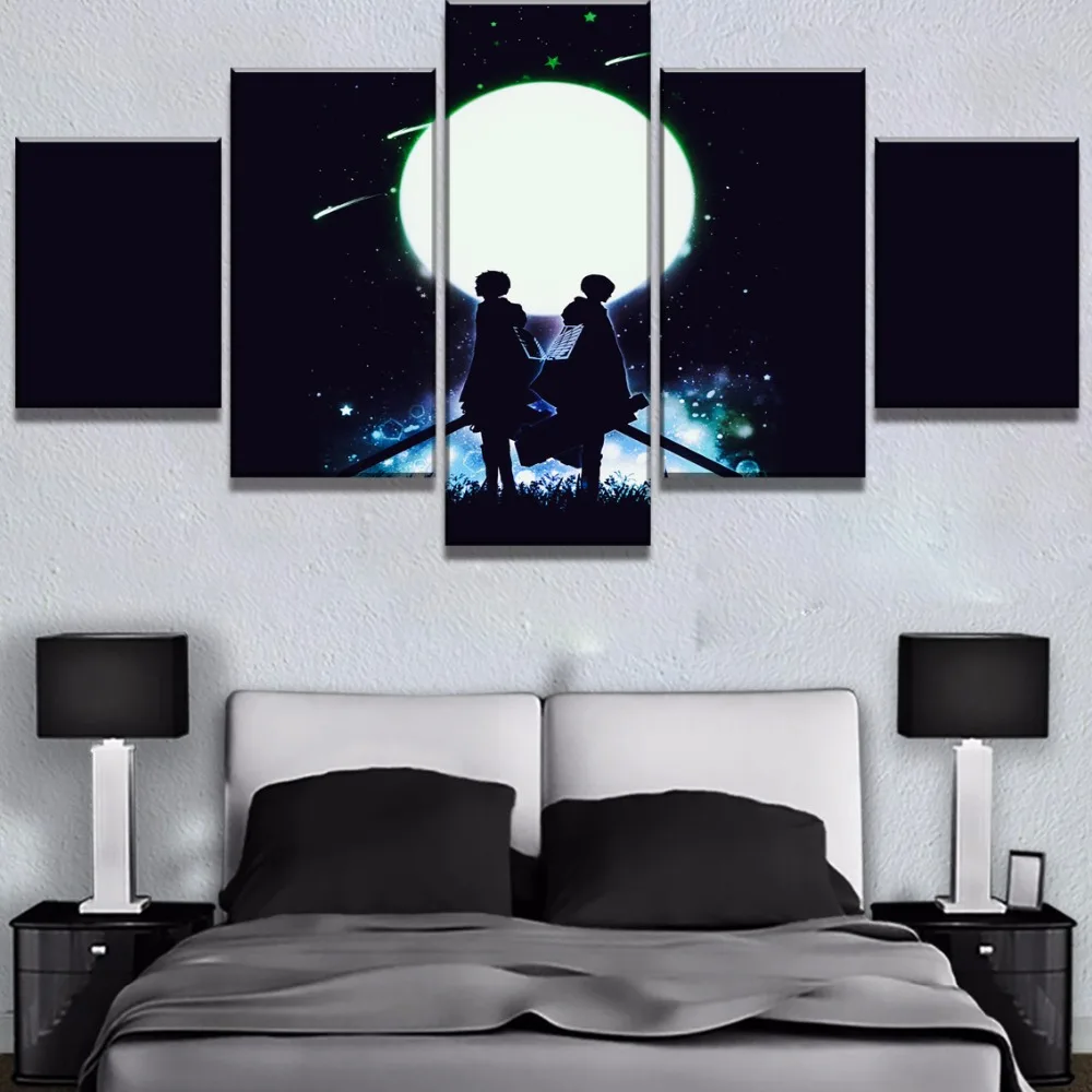 5 Piece HD Print Attack on Titan Anime Modern Decorative Paintings on Canvas Wall Art for Home