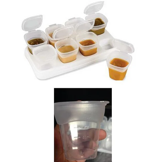 8pcs BPA Free Baby Weaning Food Freezing Cubes Pots Freezer Storage