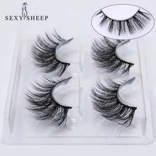 SEXYSHEEP, 2 пары, натуральные накладные Искусственные ресницы, набор для макияжа, 3D норковые ресницы, ресницы для наращивания, норковые ресницы «maquiagem»