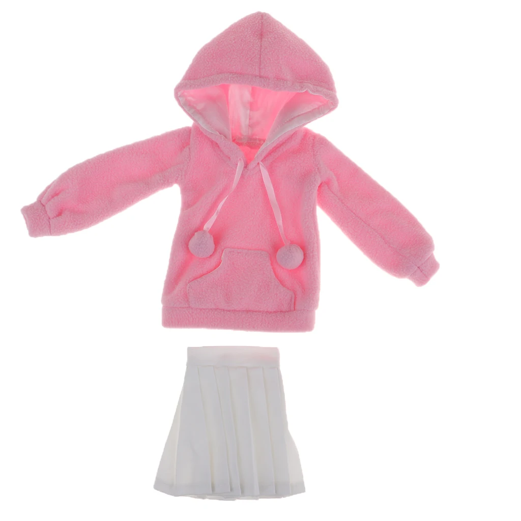 1/3 BJD Smart Dolls Clothes for Supper Dollfie SD DZ Hoodies White Pleated Skirt Cosplay Outfit