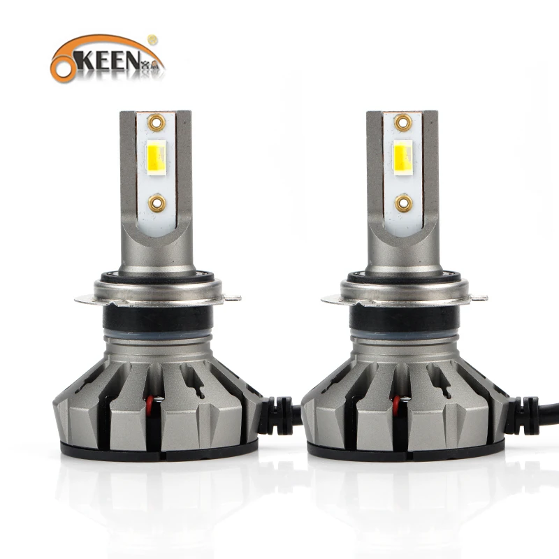 OKEEN 2шт H7 светодиодный лампы для фар H1 H8 H11 9005 тройной цвет 6000K белый 4300K 3000K желтый