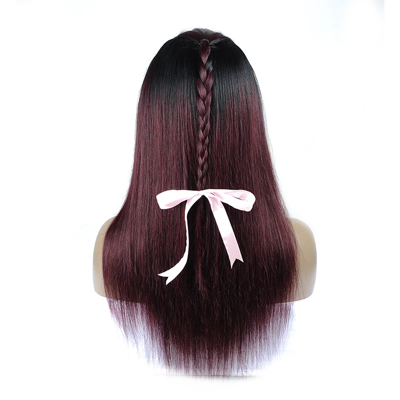 99J красные парики индийские прямые Синтетические волосы на кружеве человеческих волос черный парик Для женщин 180 плотность Синтетические волосы на кружеве парик человеческих волос 4*4 застежка Nonremy парик