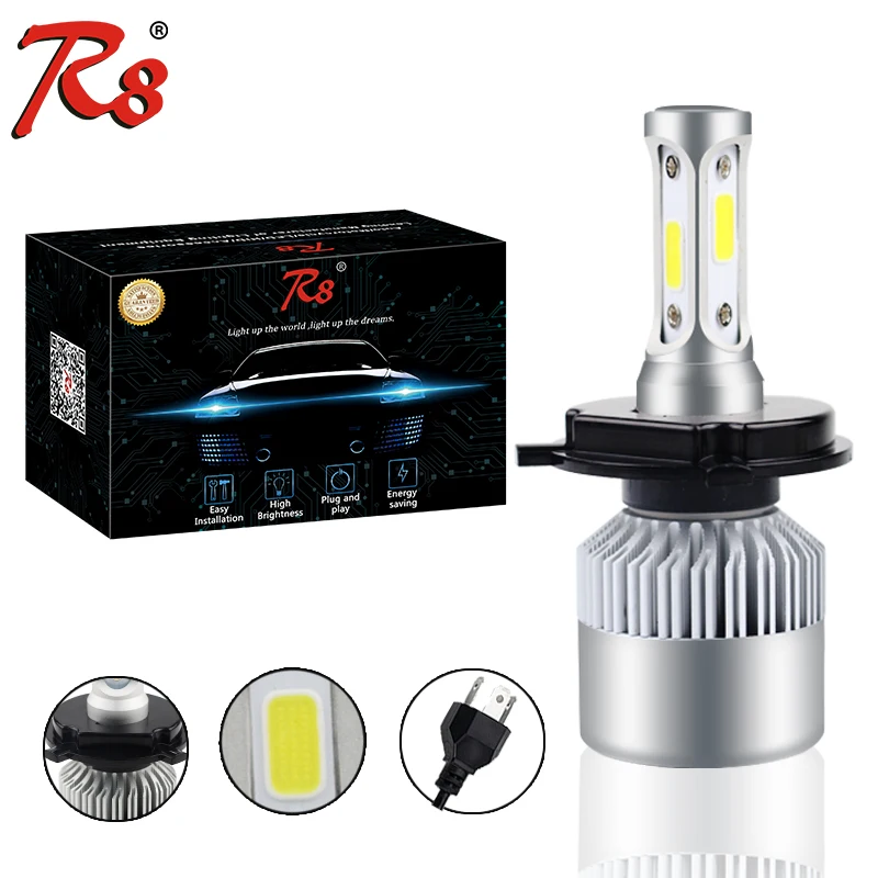 

1pcs Motorcycle High Low Beam LED Headlights H4 HS1 P43t 36W 4000LM LED COB Motorrad Cafe Racer Head Lamp Accessories
