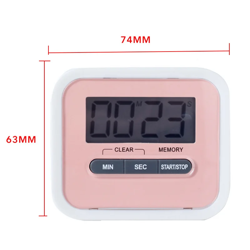 Urijk 1pc LCD Digital Screen Kitchen Timer Kitchen Gadgets Square Cooking Count Up Countdown Loud Alarm Magnet Clock