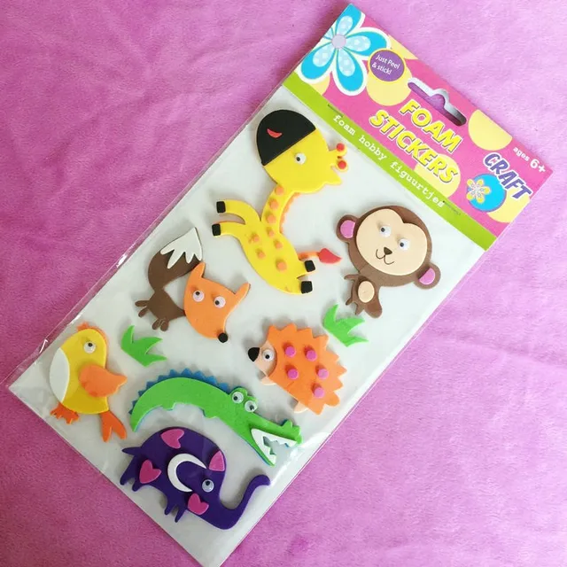 1Bag/Lot,3D foam stickers animal car Flower Mermaid Princess Dinosaur