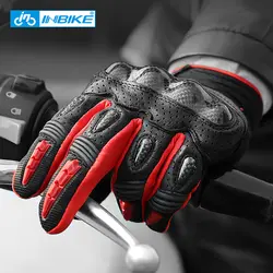 INBIKE перчатки мотоцикла полный палец Мотокросс перчатки кожаные Для мужчин Для женщин перчатки для мотоцикл Moto Racing велосипедные перчатки
