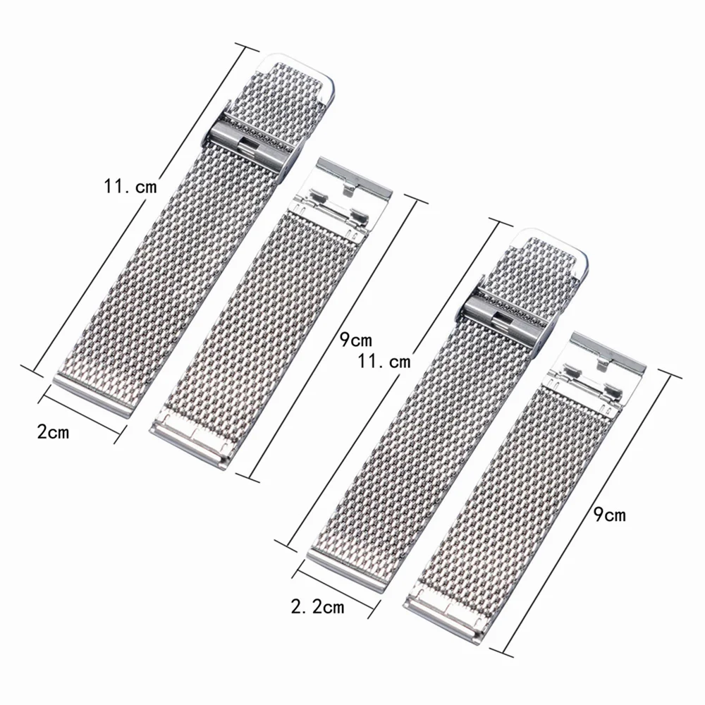 Серебряный Высокое качество Нержавеющая сталь Для мужчин s Ремешок для наручных часов веб-сетчатый ремешок для Для мужчин Для женщин часы пуш-ап боты Скрытая браслет